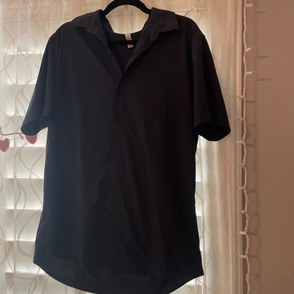 Men's TALL Navy Blue Button Up